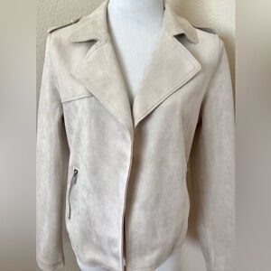 Tahari jacket front faux suede jacket motorcycle style jacket new Tahari jacket